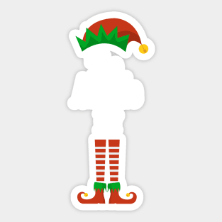 Matching Family Christmas Group Elf Gift - The Auntie Elf - Funny Pajama Christmas Holiday Sticker